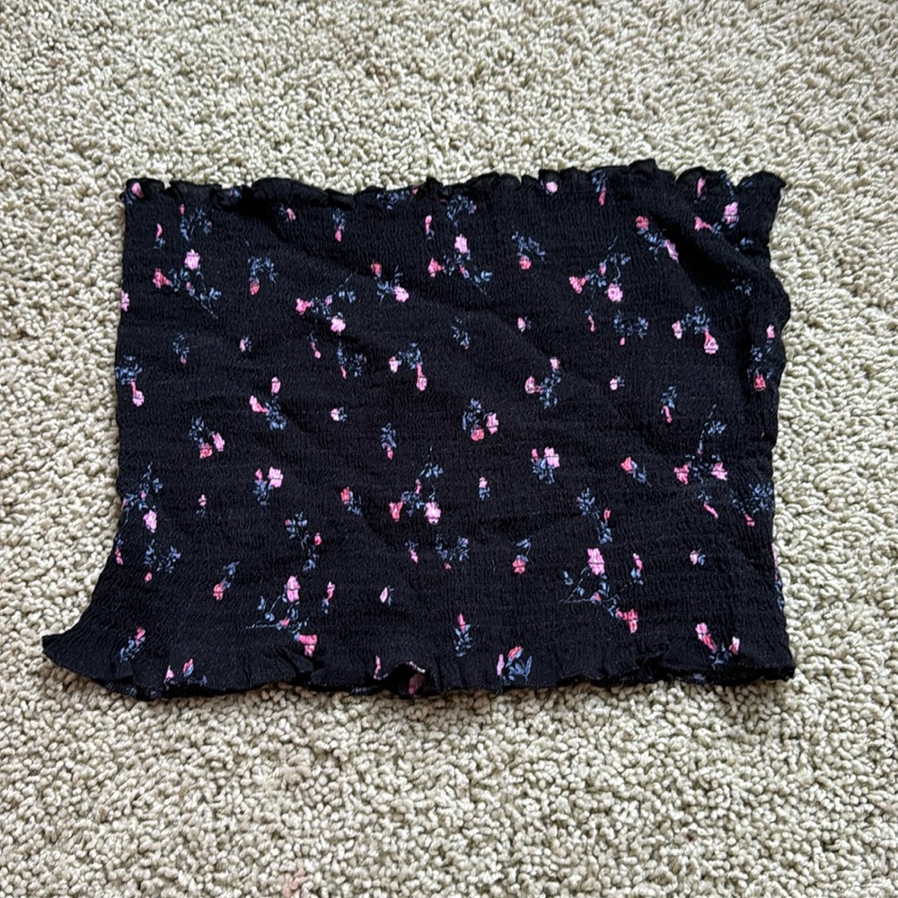 LA Hearts Black Floral Tube Top